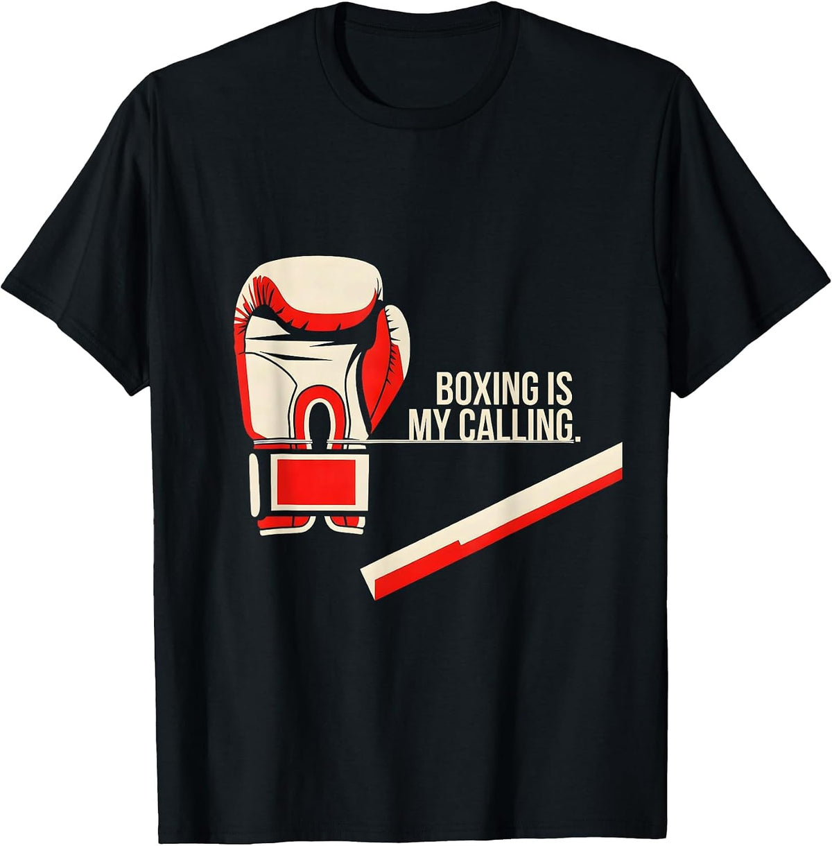 Men's Boxing Is My Calling Minimalist Boxing Fan Trainer Gift T-Shirt - Black