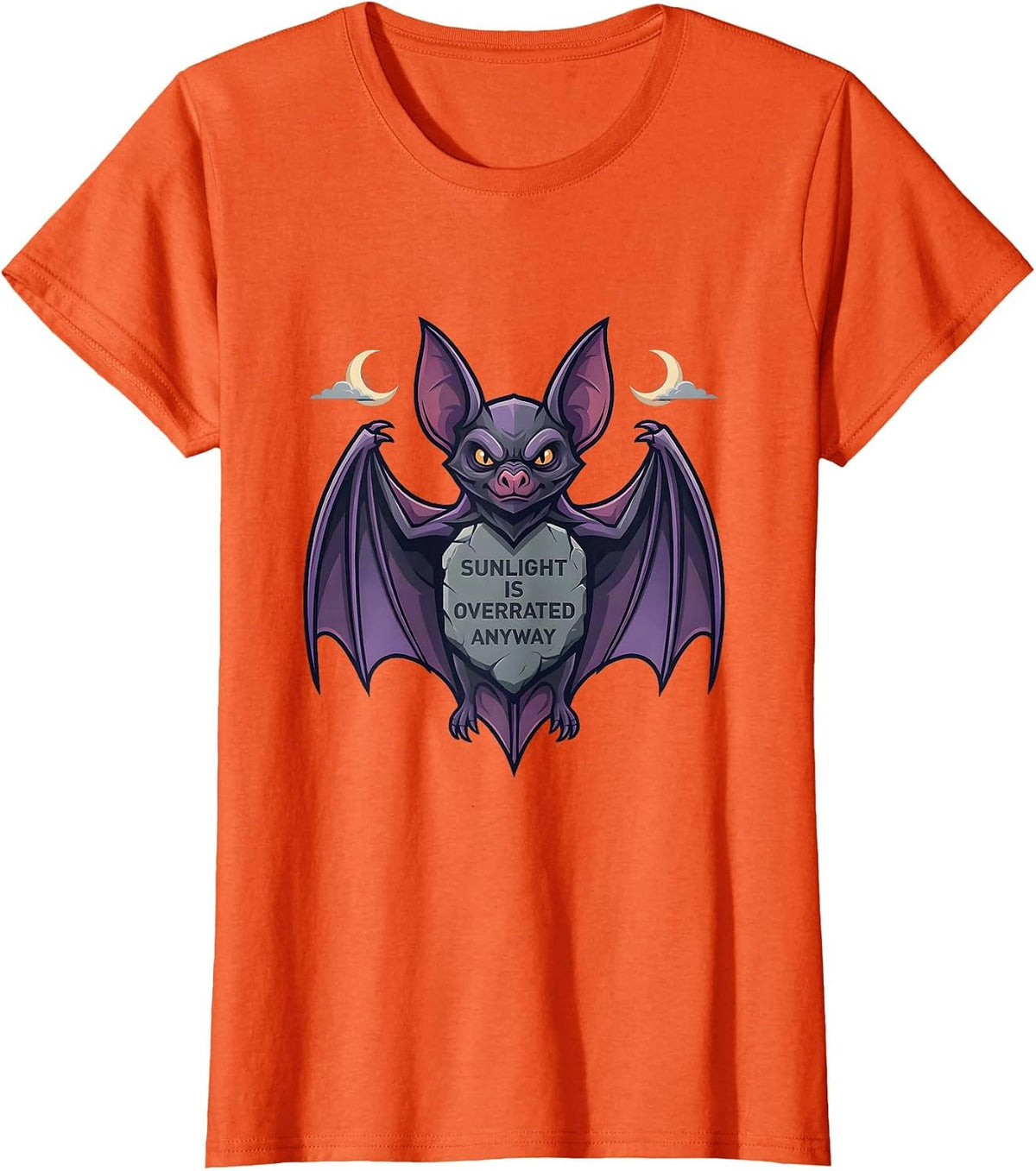 Sunlight Is Overrated Anyway Gothic Design T-Shirt - Orange