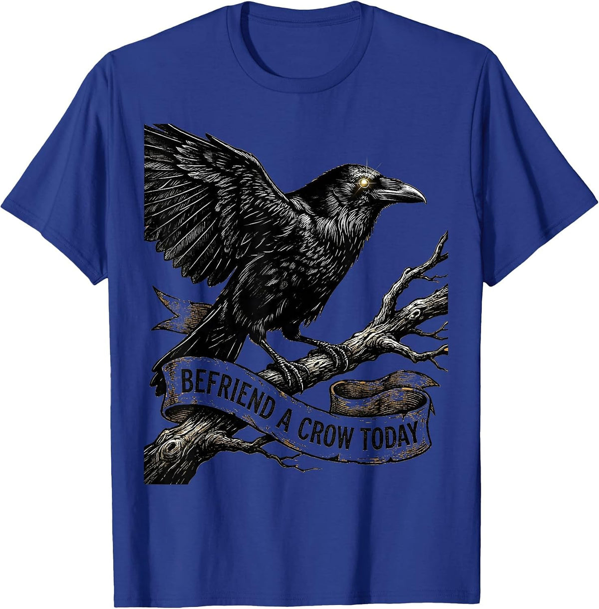 Men's Befriend A Crow Today Bird Lover Design T-Shirt - Royal Blue