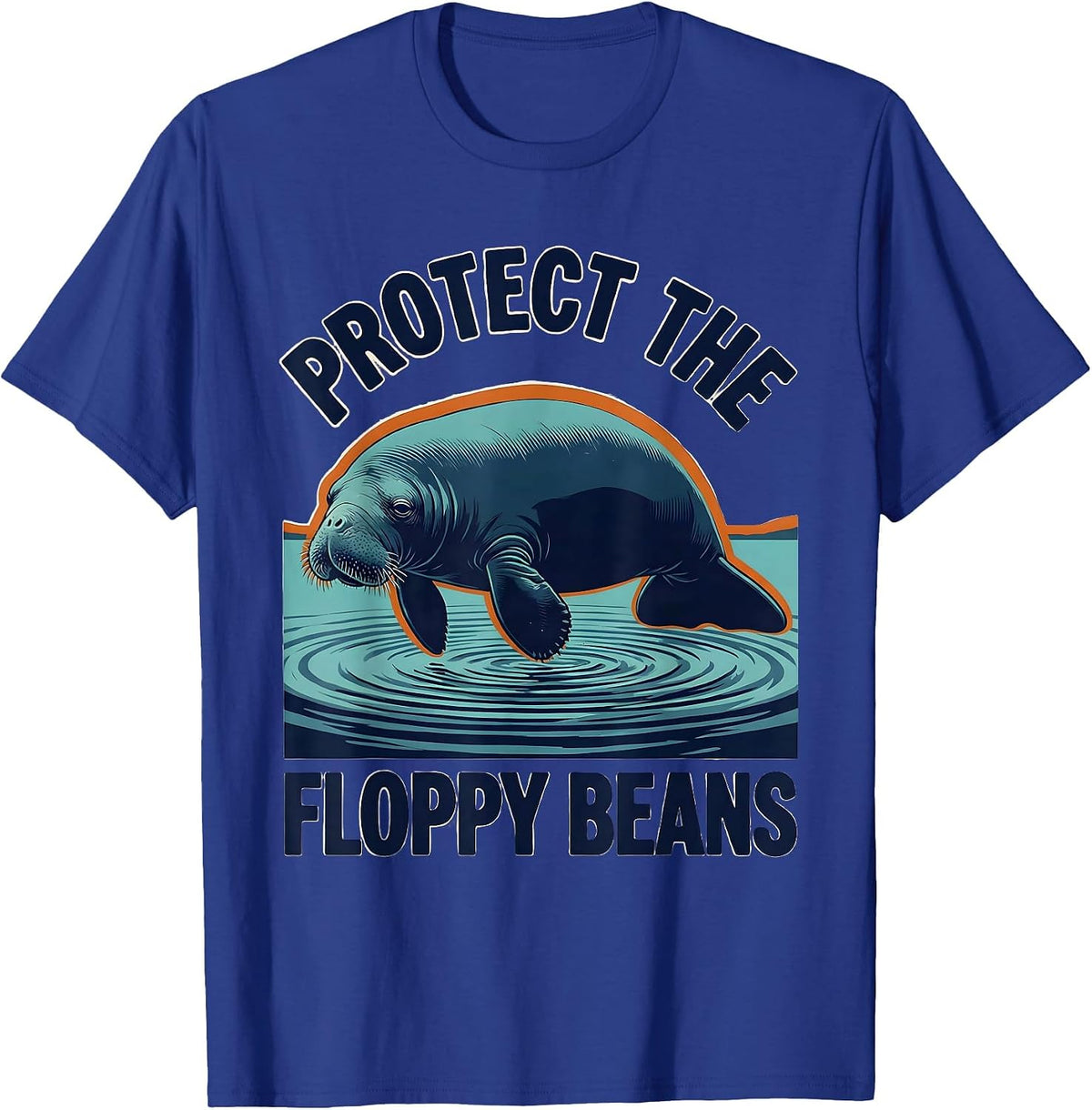 Men's Protect The Floppy Beans Funny Manatee Lover Florida T-Shirt - Royal Blue