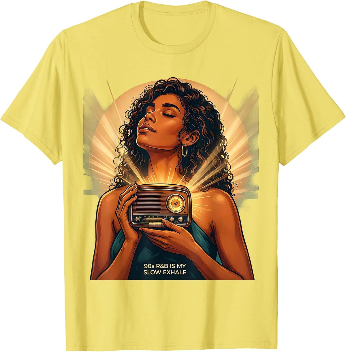 Men's 90s R&B Is My Slow Exhale Nostalgic Retro Music Fan T-Shirt - Lemon Yellow