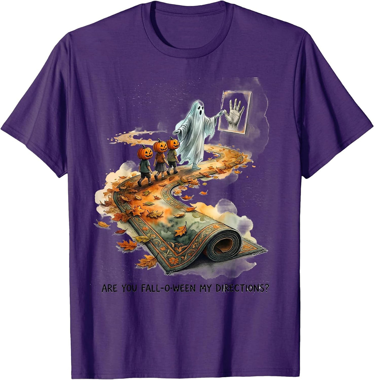 Are You Fall-O-Ween My Directions Teacher Halloween Ghost T-Shirt - Purple