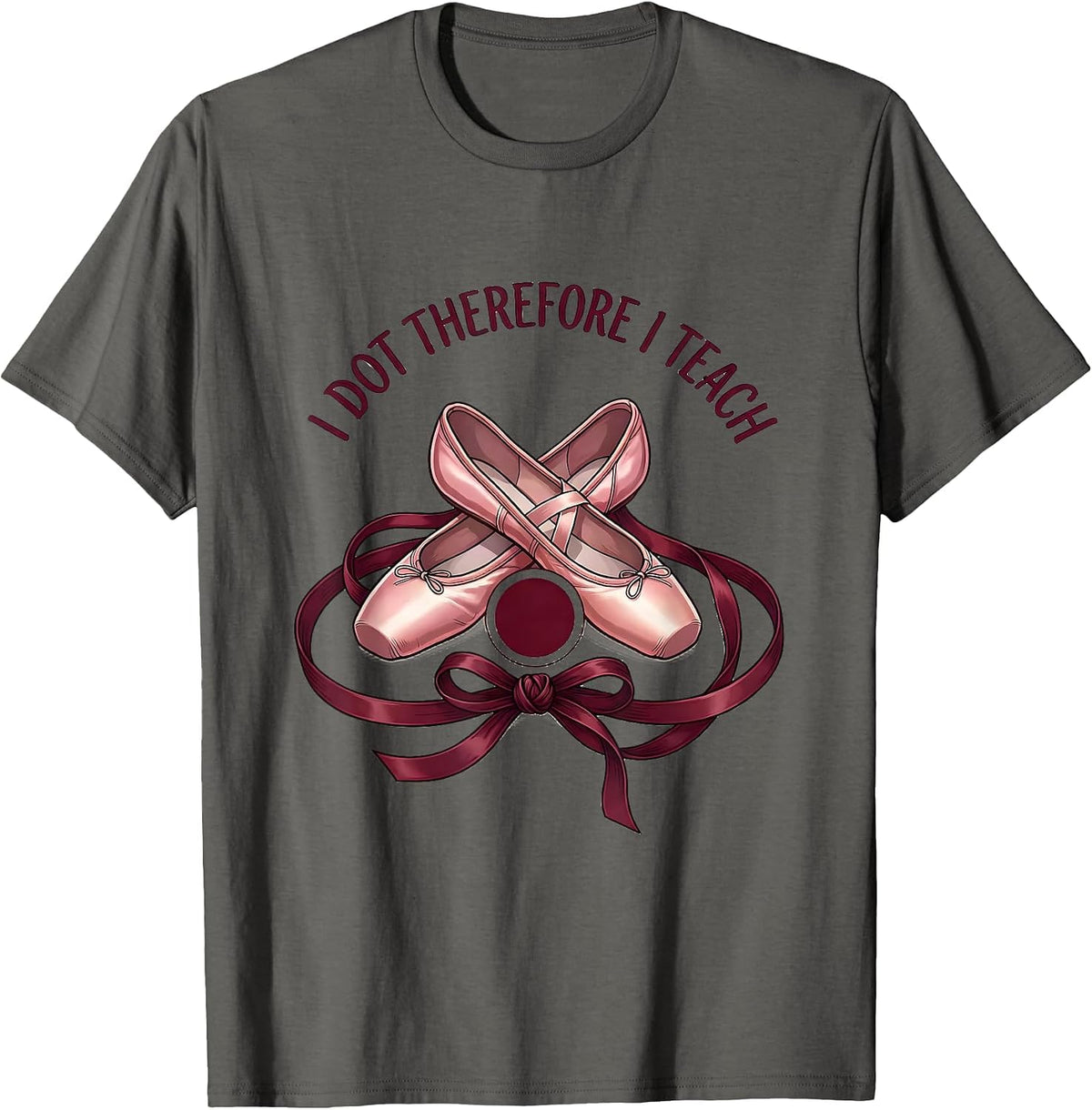 Men's I Dot Therefore I Teach Dot Day Teacher Design T-Shirt - Asphalt Grey