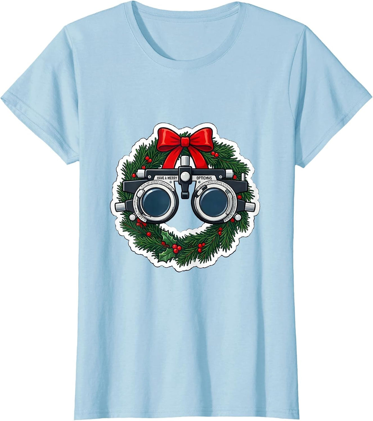 Have A Merry Opticmas Funny Optometrist Christmas Eyewear T-Shirt - Baby Blue