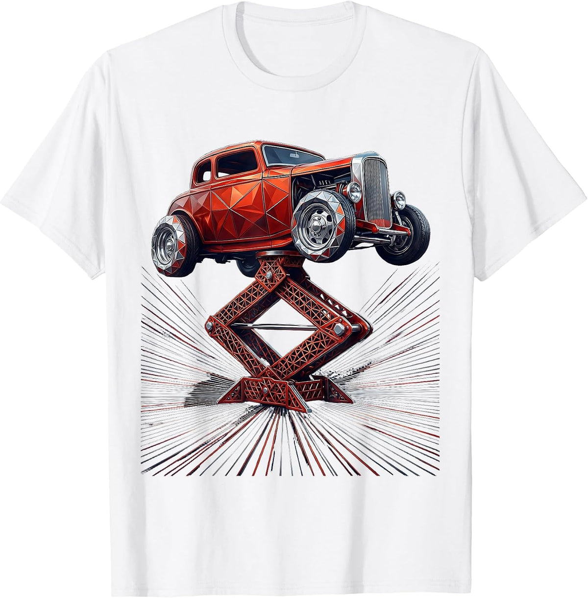 Men's Vintage Garage Jack Classic Hot Rod Illustration T-Shirt - White
