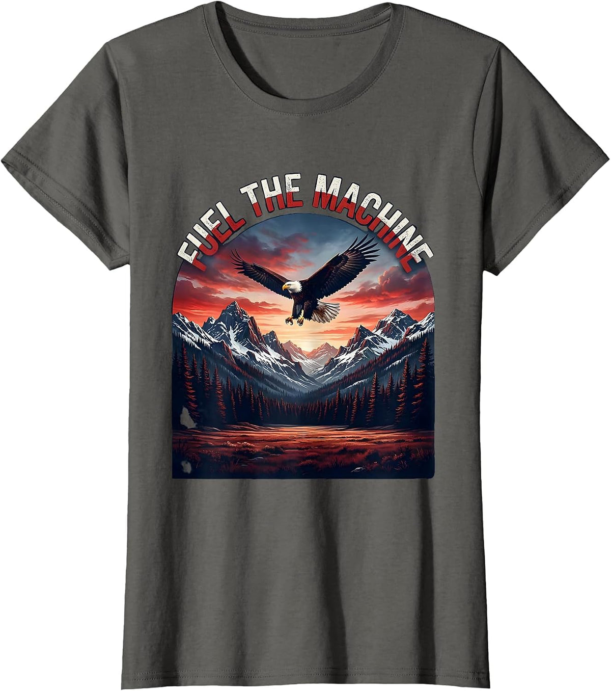 Women's Fuel the Machine Pit Crew Racing Design T-Shirt - Asphalt Grey