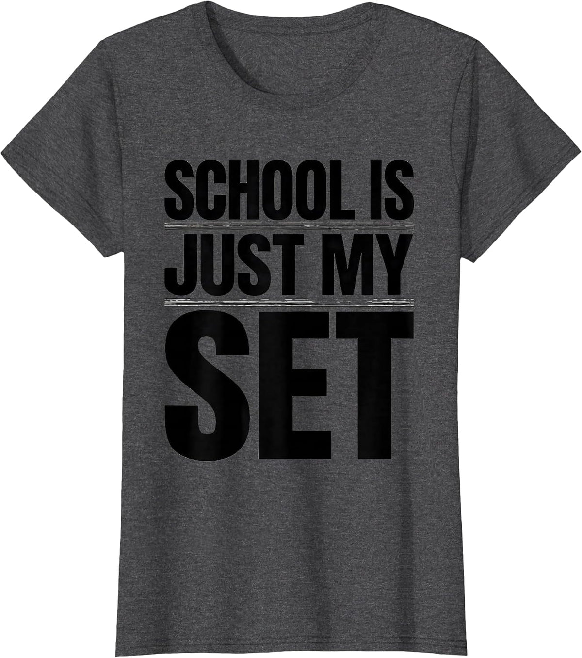 School Is Just My Set Funny Drama Club Theater Student T-Shirt, Women, Dark Heather Grey, Large - As Pictured
