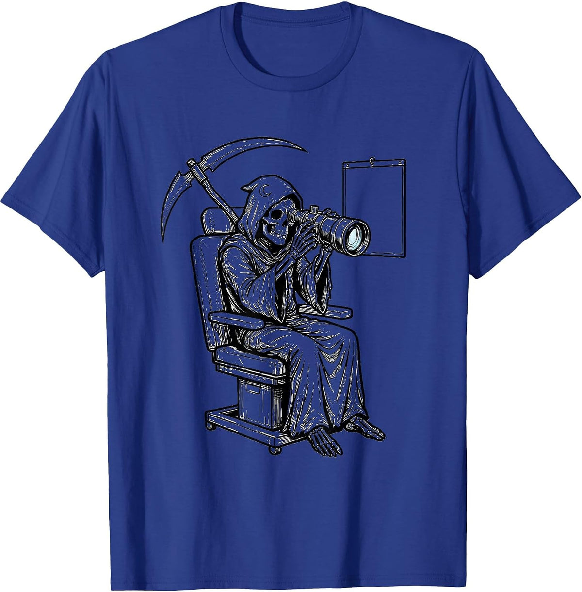 Reaper Optometrist Halloween Eye Doctor Humor T-Shirt - Royal Blue