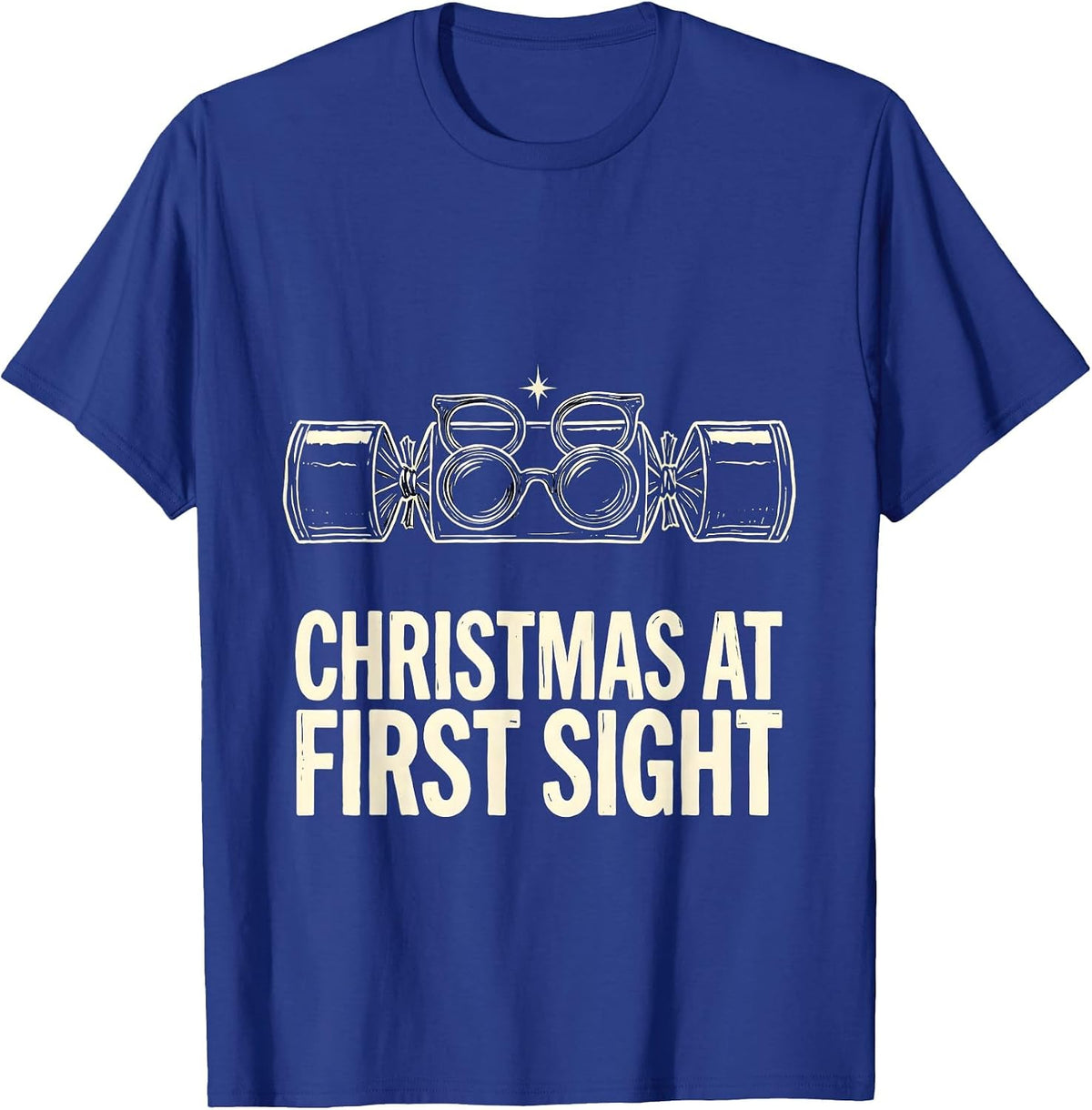 Men's Christmas At First Sight Funny Optometrist Eye Care Humor T-Shirt - Royal Blue