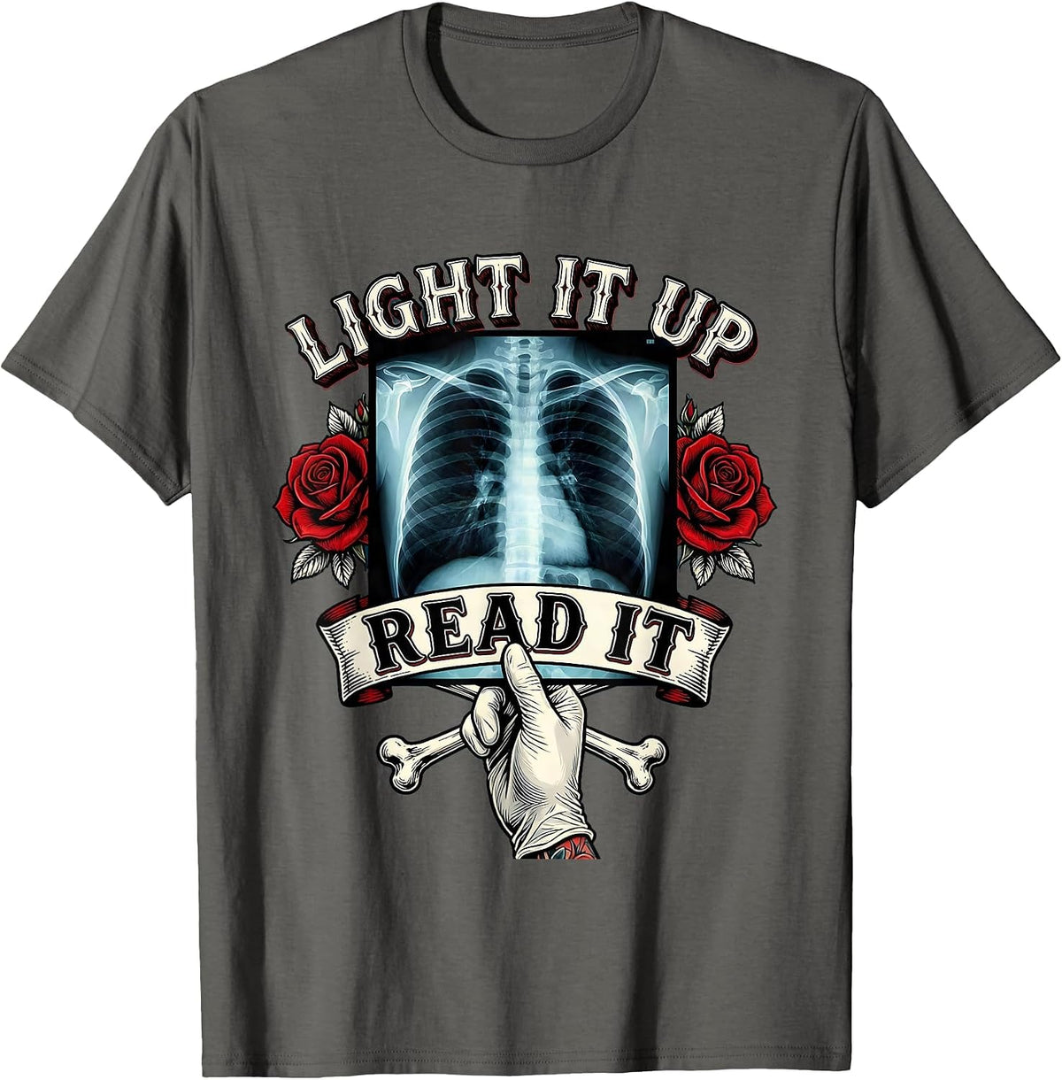 Men's Light It Up Read It Radiology Design T-Shirt - Asphalt Grey