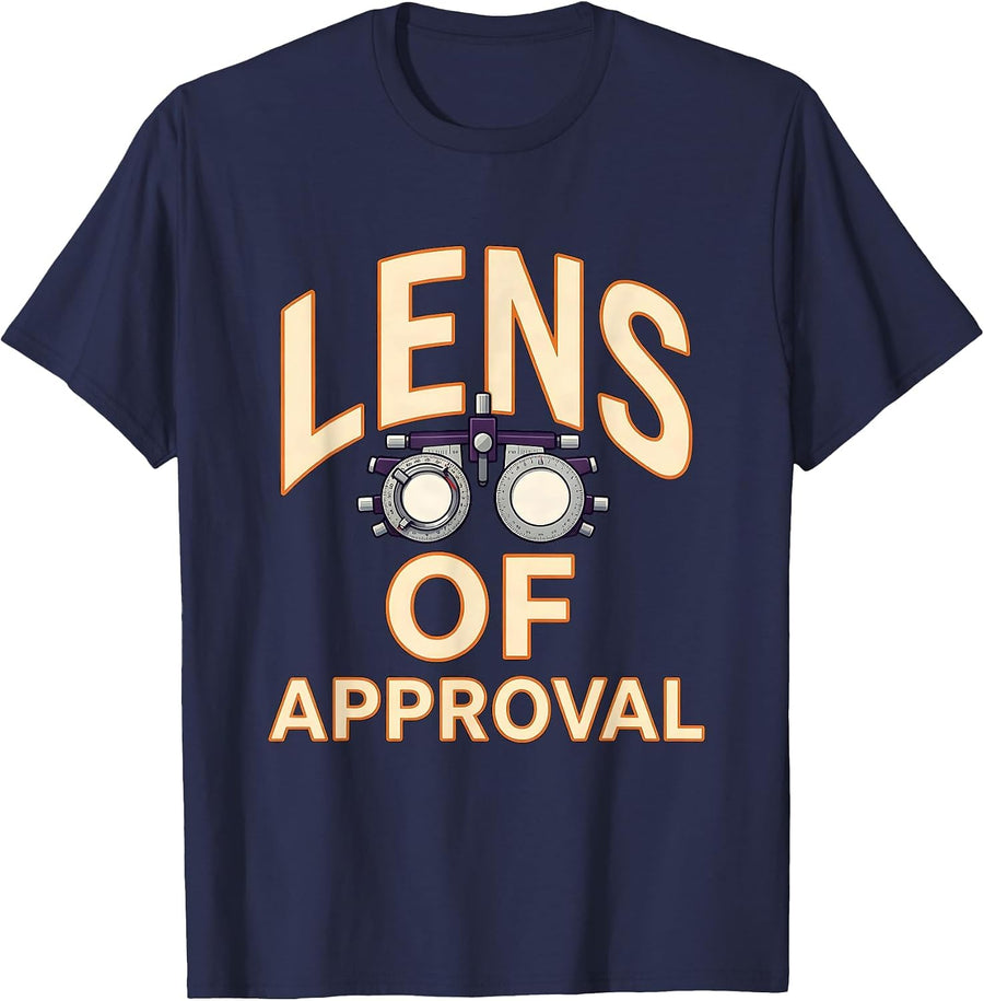 Lens Of Approval Whimsical Optometry Eye Doctor Halloween T-Shirt - Navy Blue