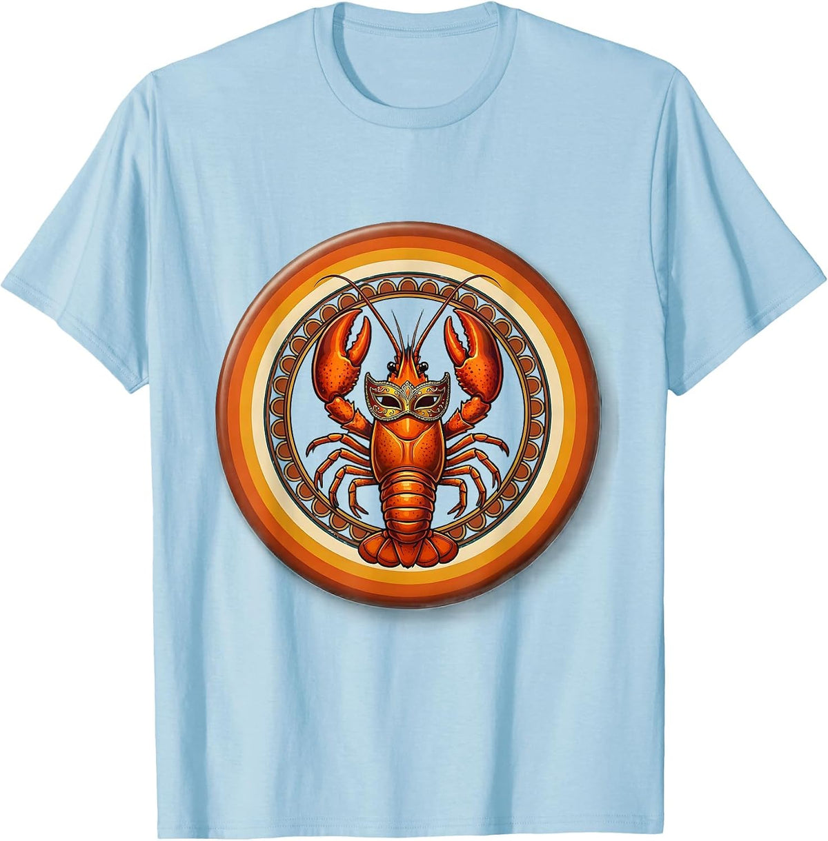 Mardi Gras Crawfish Masquerade Costume Design T-Shirt - Baby Blue