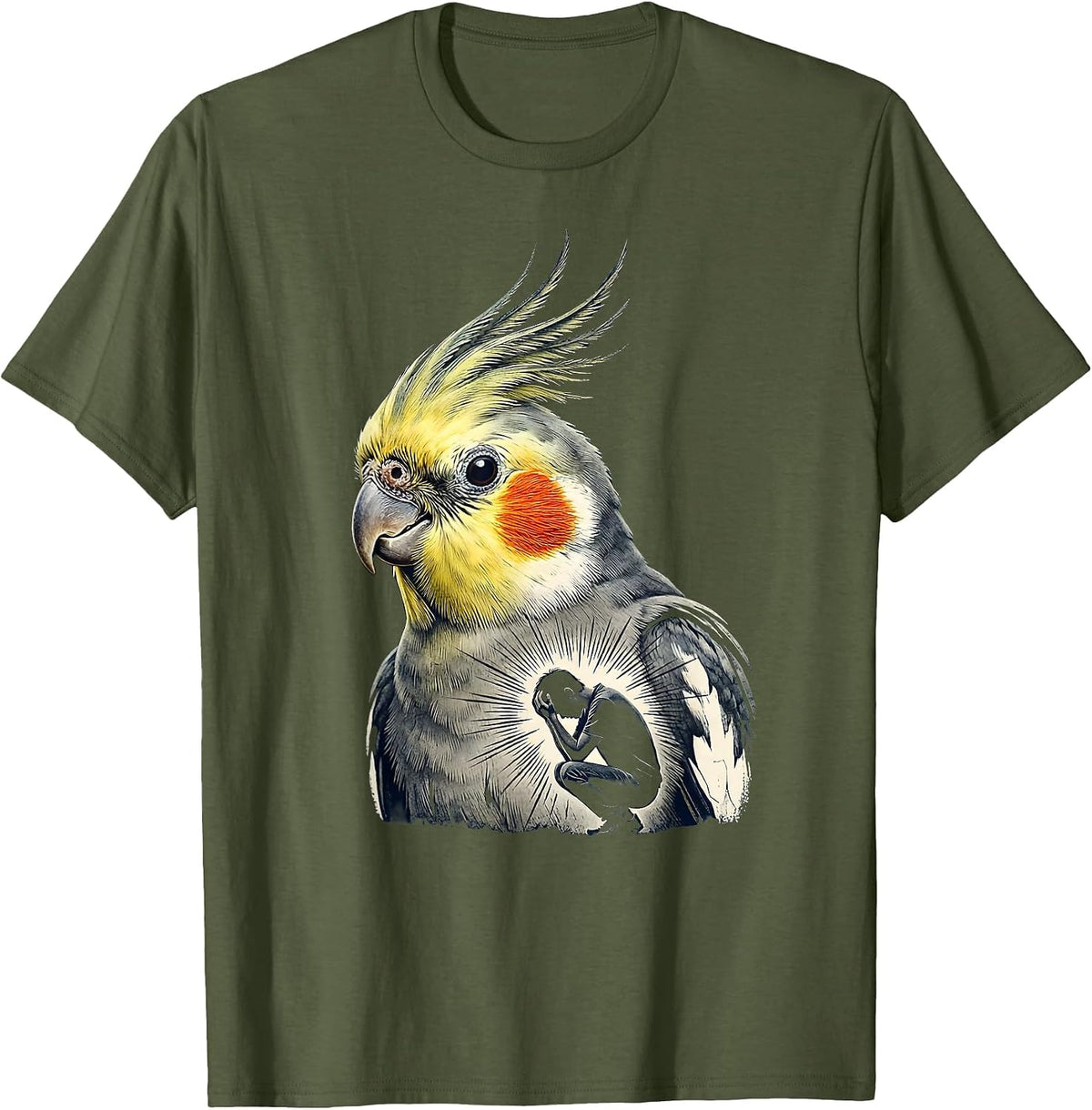 Cockatiel Head Hurt Pet Owner Deadpan Humor T-Shirt - Olive Green