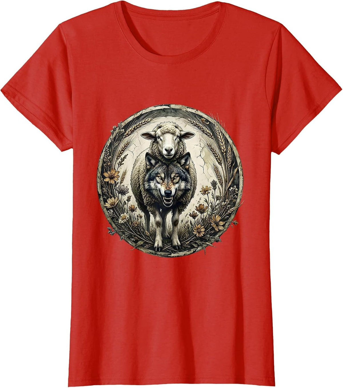 Wolf In Sheep's Clothing Christian Graphic T-Shirt - Red