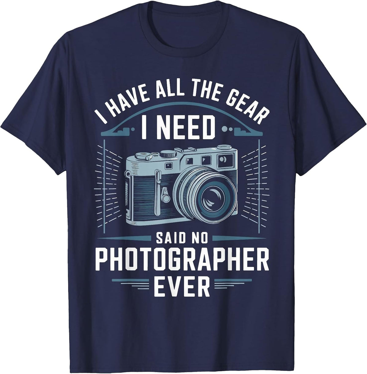 Photographer Camera Gear Lover Vintage Photography Men Women T-Shirt - Navy Blue