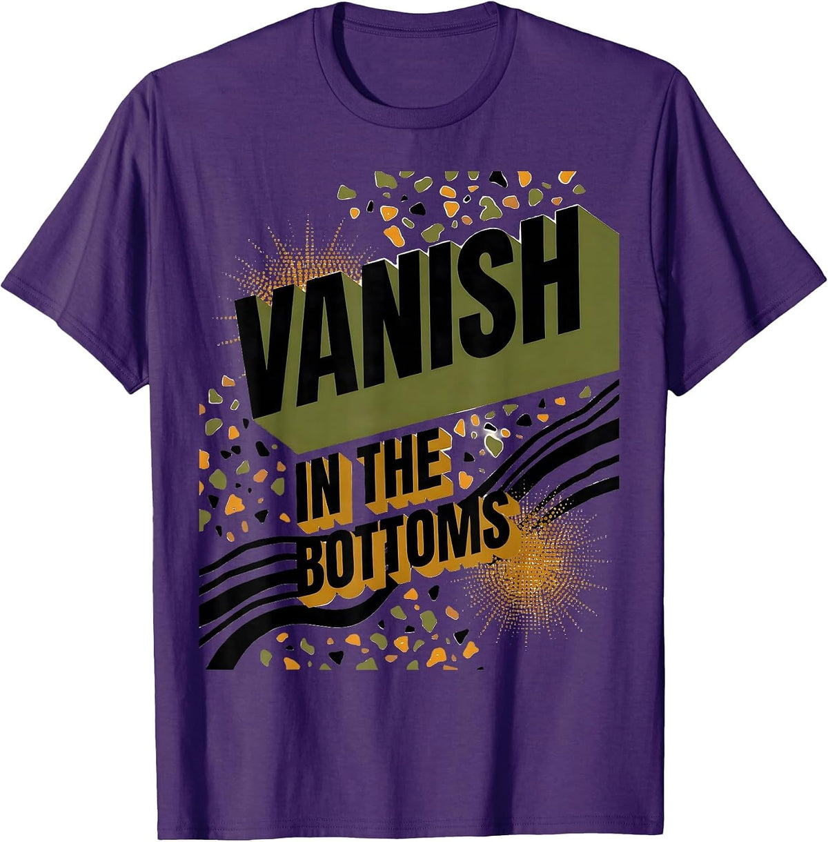 Men's Vanish in the Bottoms Bottomland Camo Design T-Shirt - Purple