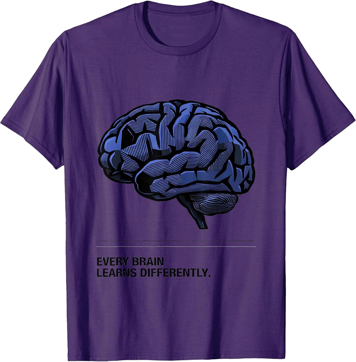 Every Brain Learns Differently Inclusion Teacher T-Shirt - Purple
