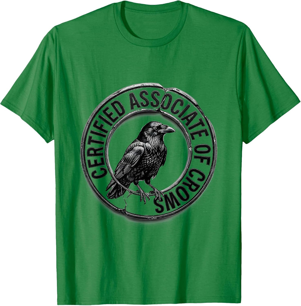 Men's Certified Associate Of Crows Dark Humor Gothic Bird Lover T-Shirt - Kelly Green