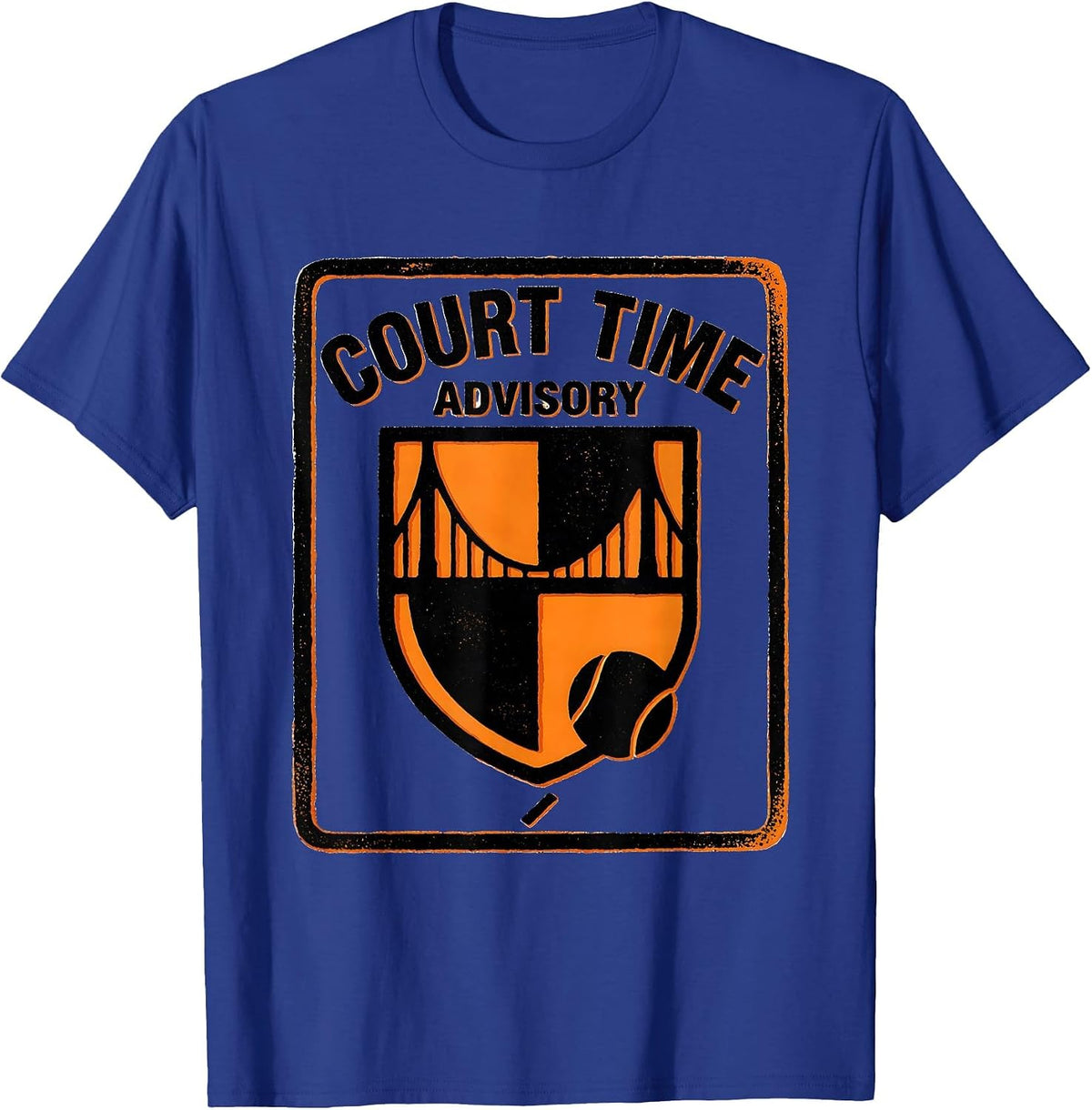 Court Time Advisory Funny Tennis Player Humor T-Shirt - Royal Blue