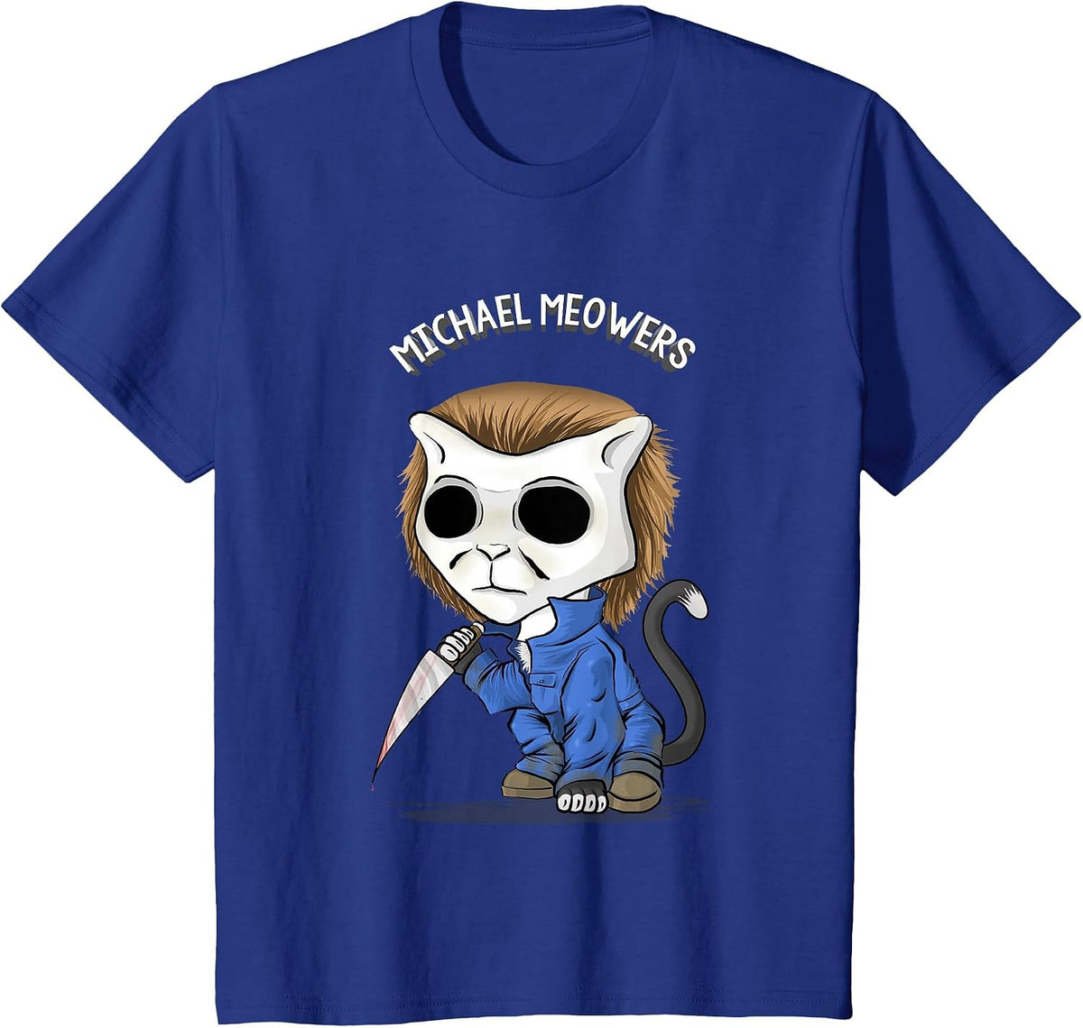 Michael Meowers/Halloween Cat T-Shirt - Royal Blue