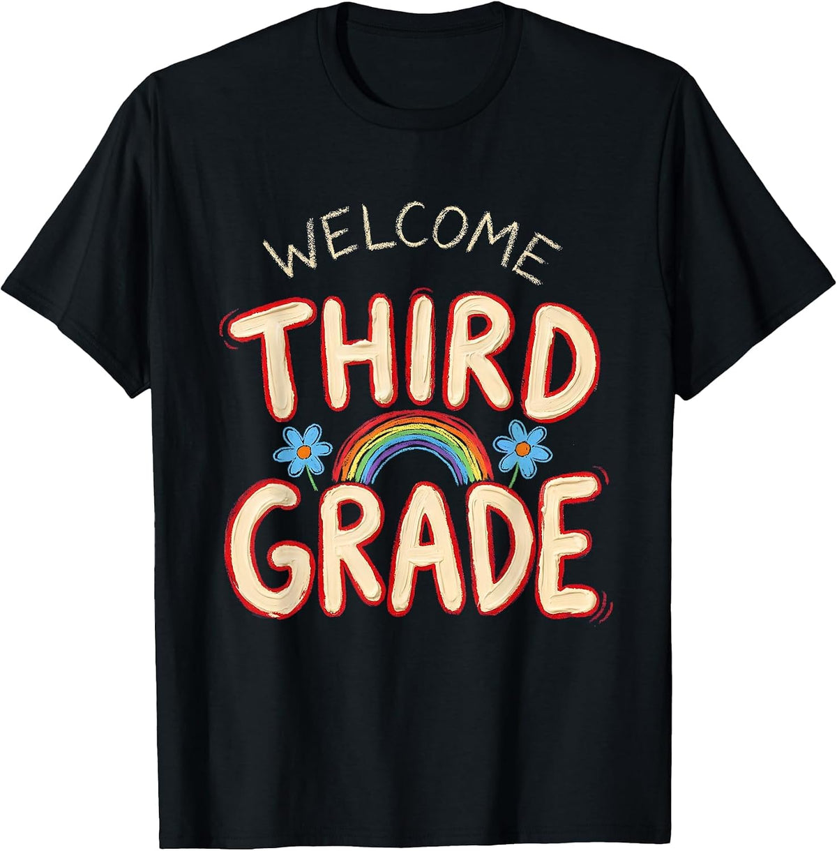 Men's Welcome, Third Grade Naive Kidcore Back To School Teachers T-Shirt - Black