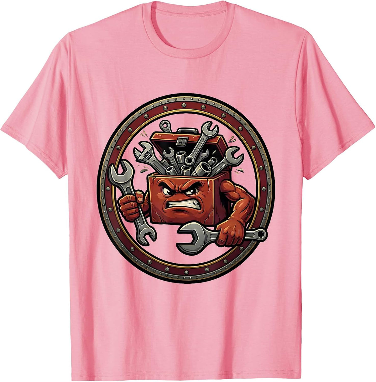 Men's Overflowing Toolbox Wrenches and Ratchets Graphic T-Shirt - Pink
