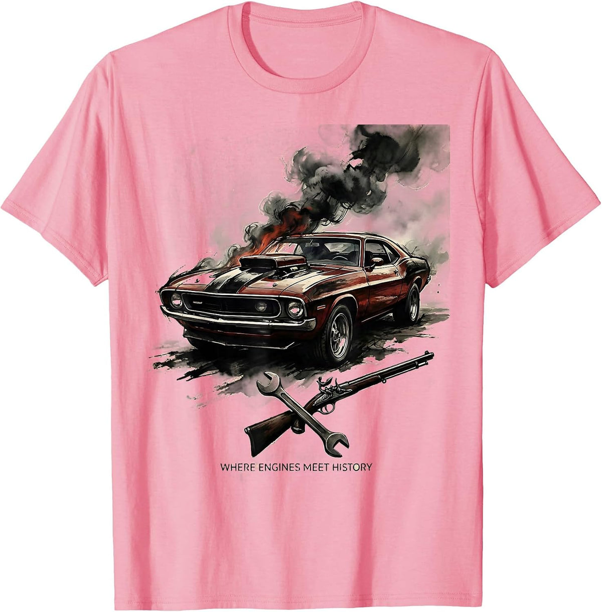 Men's Valley Forge Automotive Where Engines Meet History T-Shirt - Pink