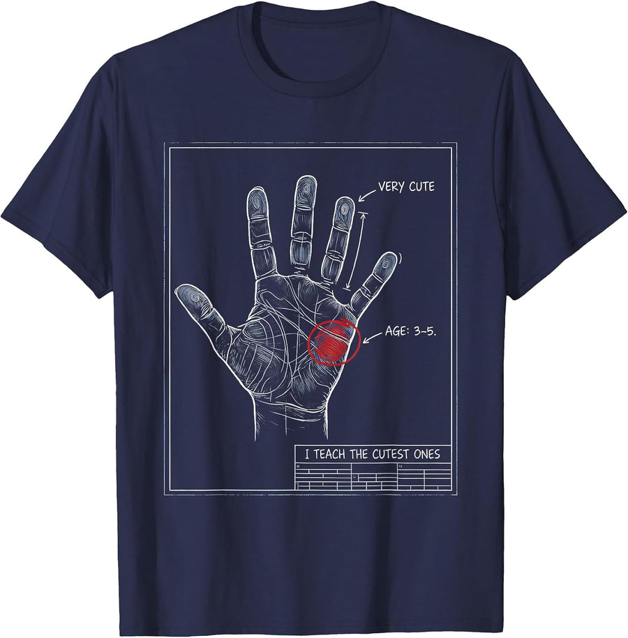 I Teach The Cutest Ones Preschool Teacher Design T-Shirt - Navy Blue