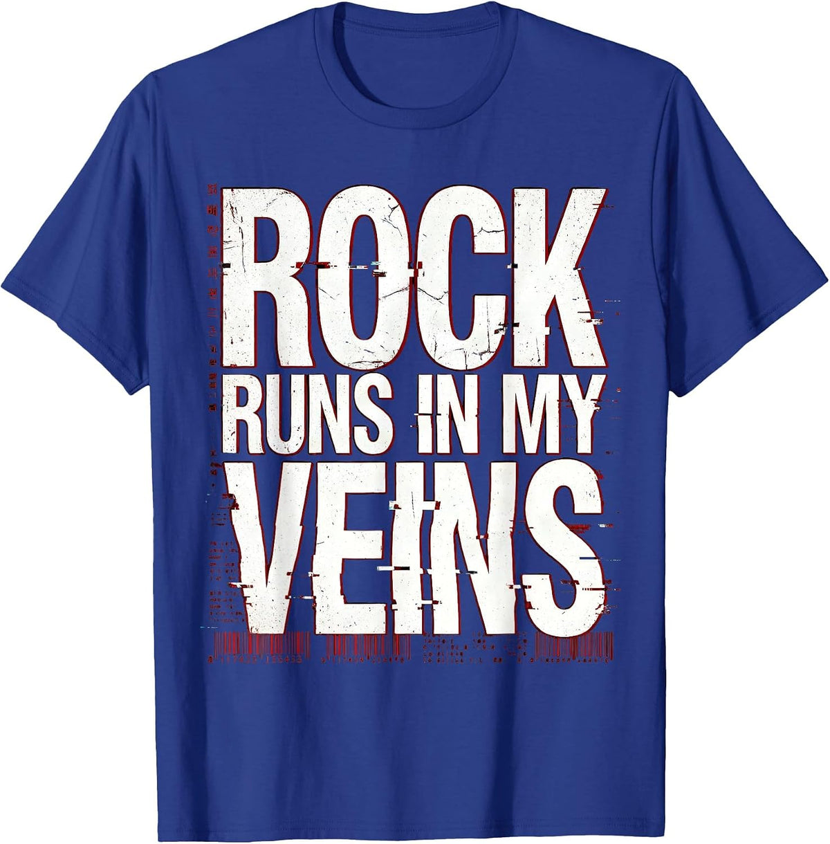 Rock Runs In My Veins Music Lover Design T-Shirt - Royal Blue