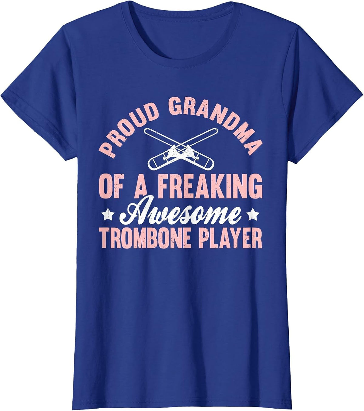 Trombone Player Bass Trombonist Marching Band Grandma T-Shirt - Royal Blue