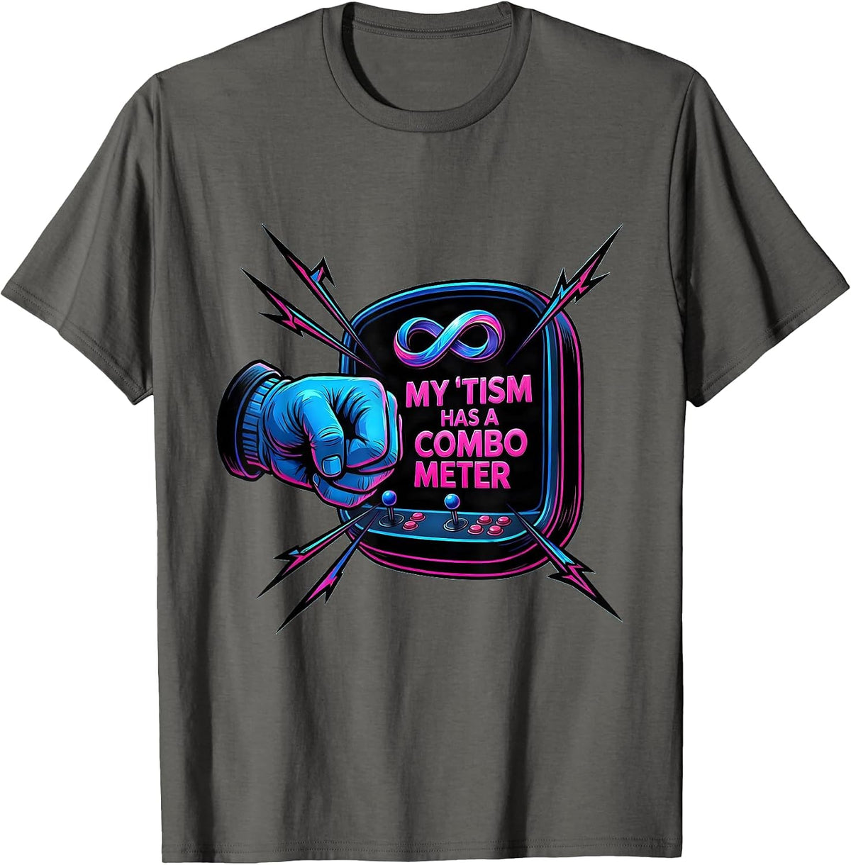 My 'Tism Has A Combo Meter Funny Autistic ADHD Meme Humor T-Shirt - Asphalt Grey
