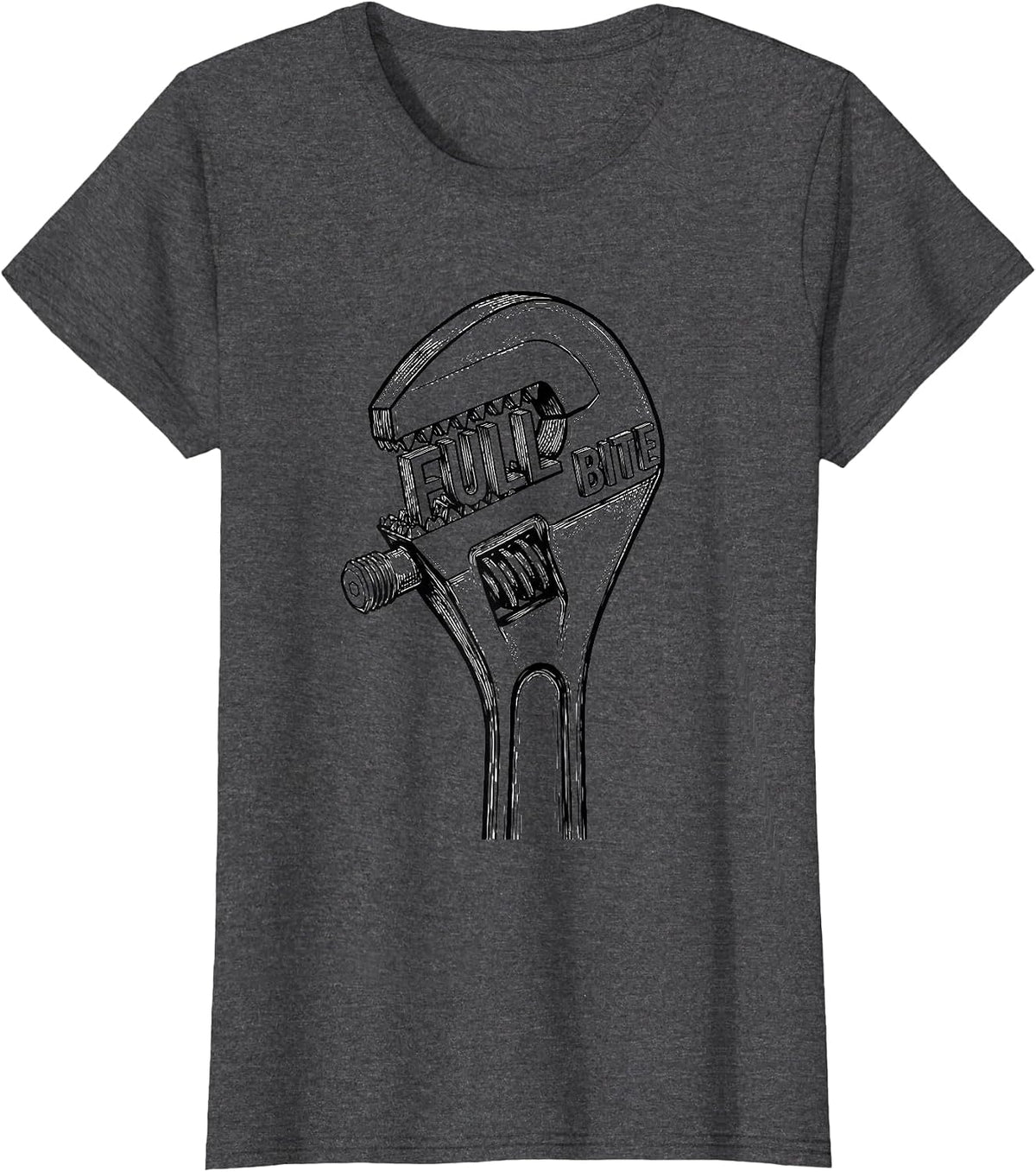 Women's Full Bite Oilfield Worker Rugged Occupational Pride Tough T-Shirt - Dark Heather Grey