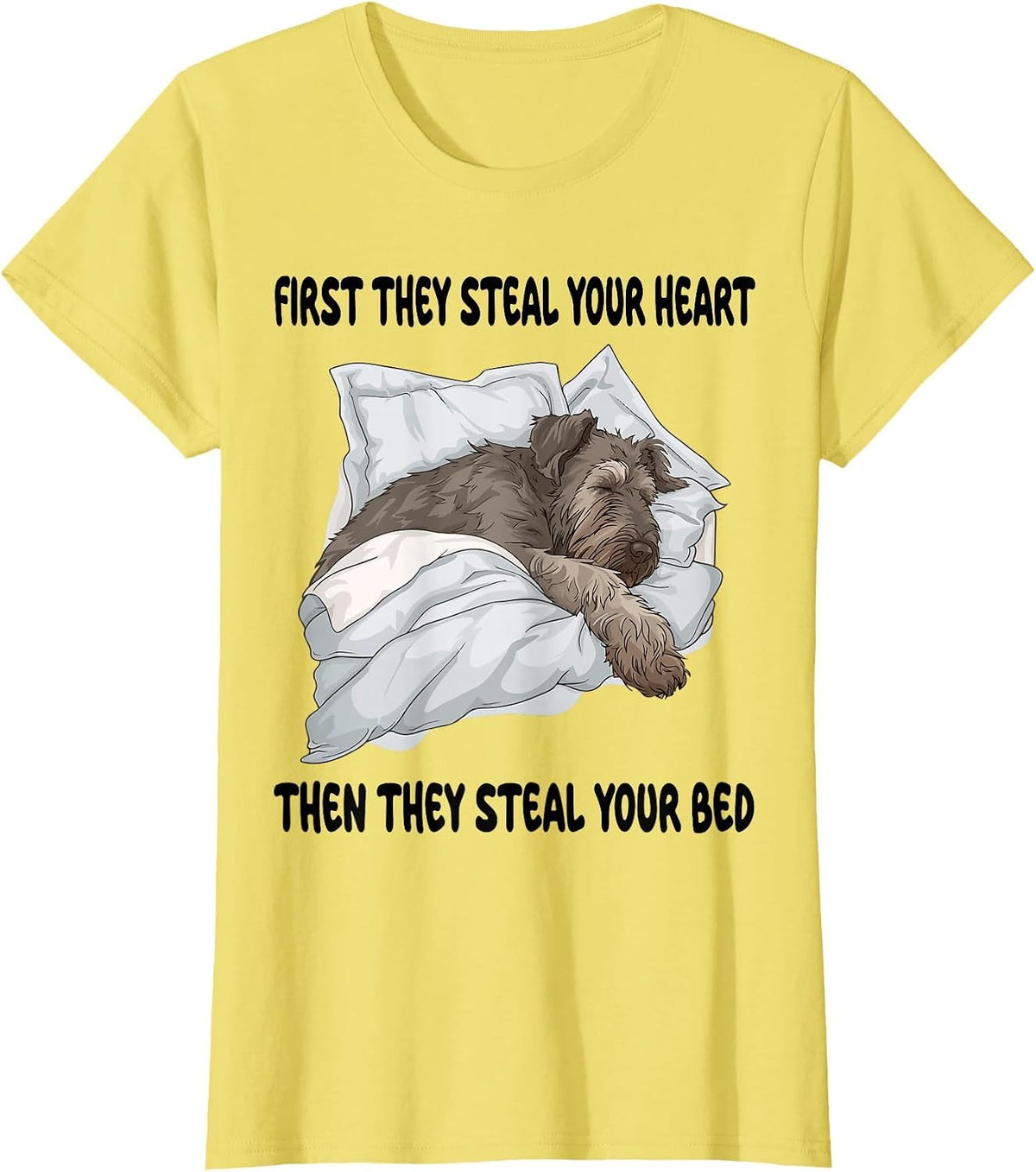 Irish Wolfhound Sleepwear Nightdress T-Shirt - Lemon Yellow