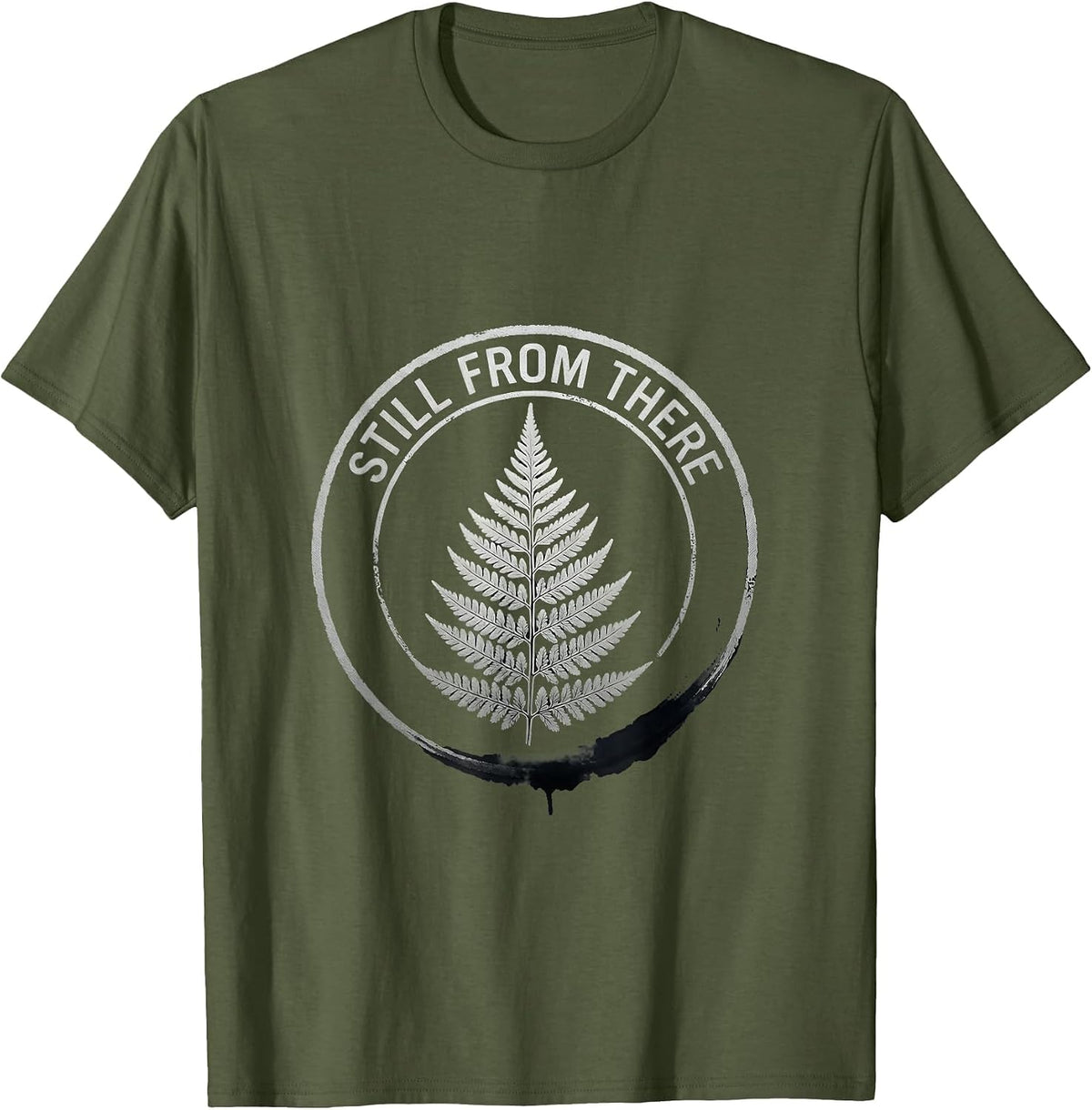Still From There New Zealand Rugby Fan National Pride T-Shirt - Olive Green