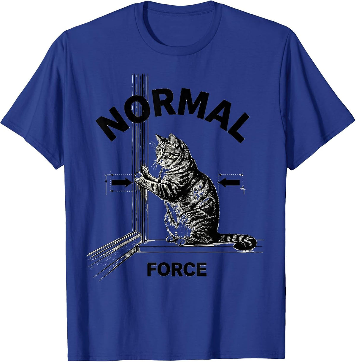 Normal Force Funny Cat Physics Science Teacher Gift T-Shirt - Royal Blue
