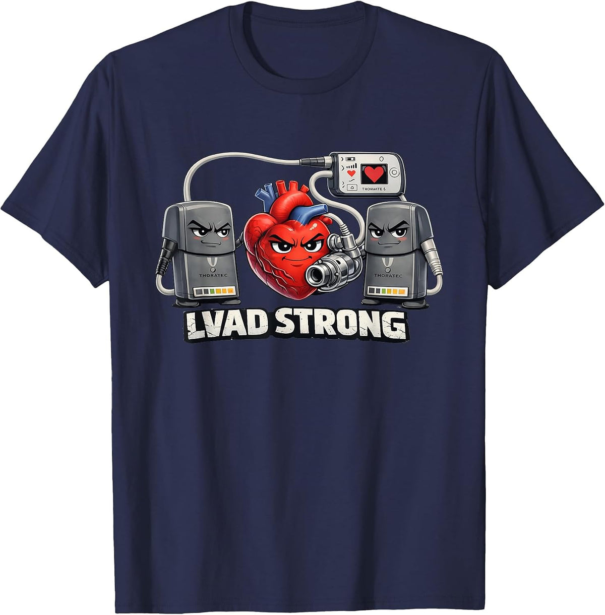 LVAD Strong Ventricular Assist Device Hero T-Shirt - Navy Blue