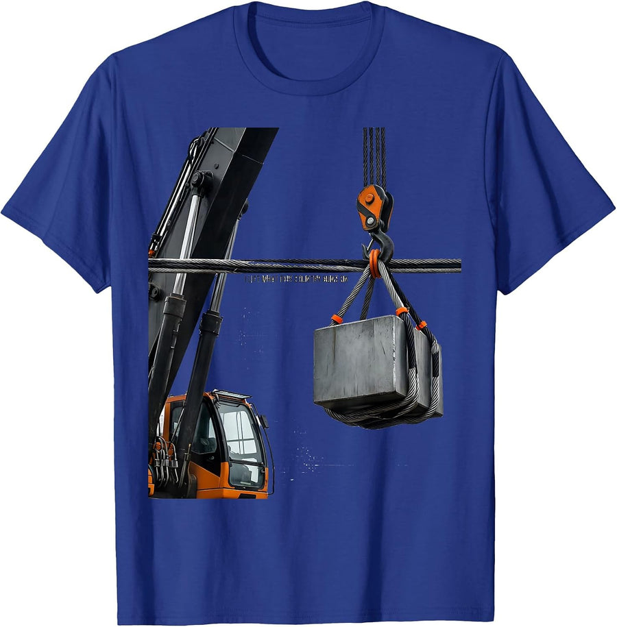 I Lift What This Country Runs On Patriotic Trucker Crane T-Shirt - Royal Blue