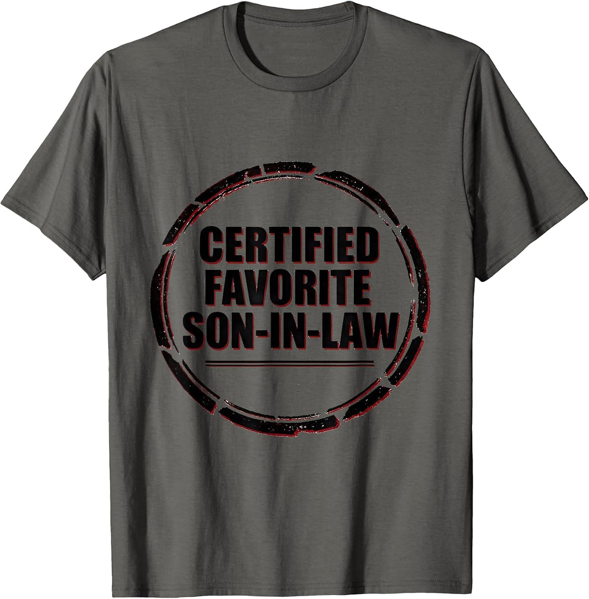 Men's Certified Favorite Son-In-Law Funny Family Relation Gift T-Shirt - Asphalt Grey
