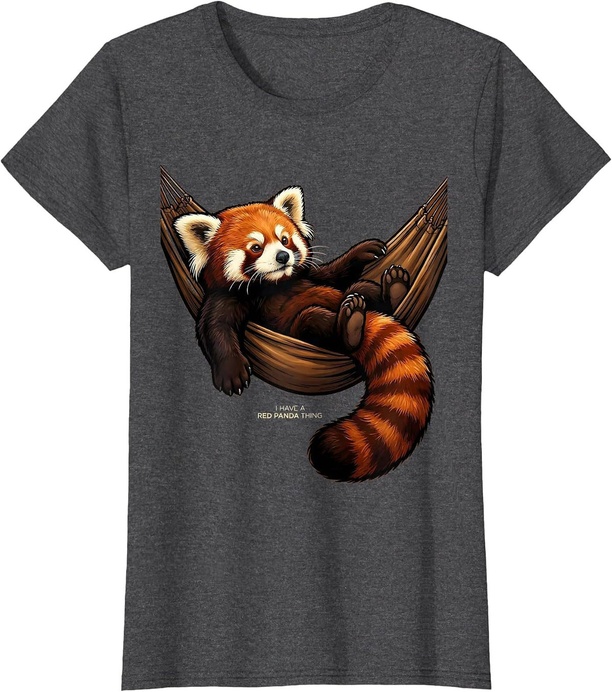 Women's I Have A Red Panda Thing Cartoon Red Panda Lover Gift T-Shirt - Dark Heather Grey