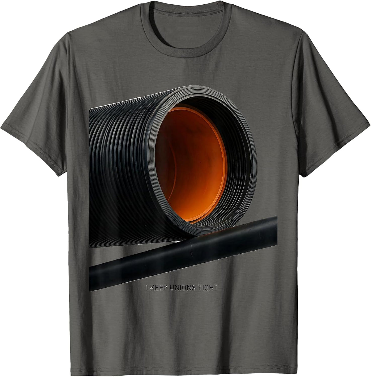 Men's I Keep Unions Tight Funny Plumber Pipefitter Occupation T-Shirt - Asphalt Grey