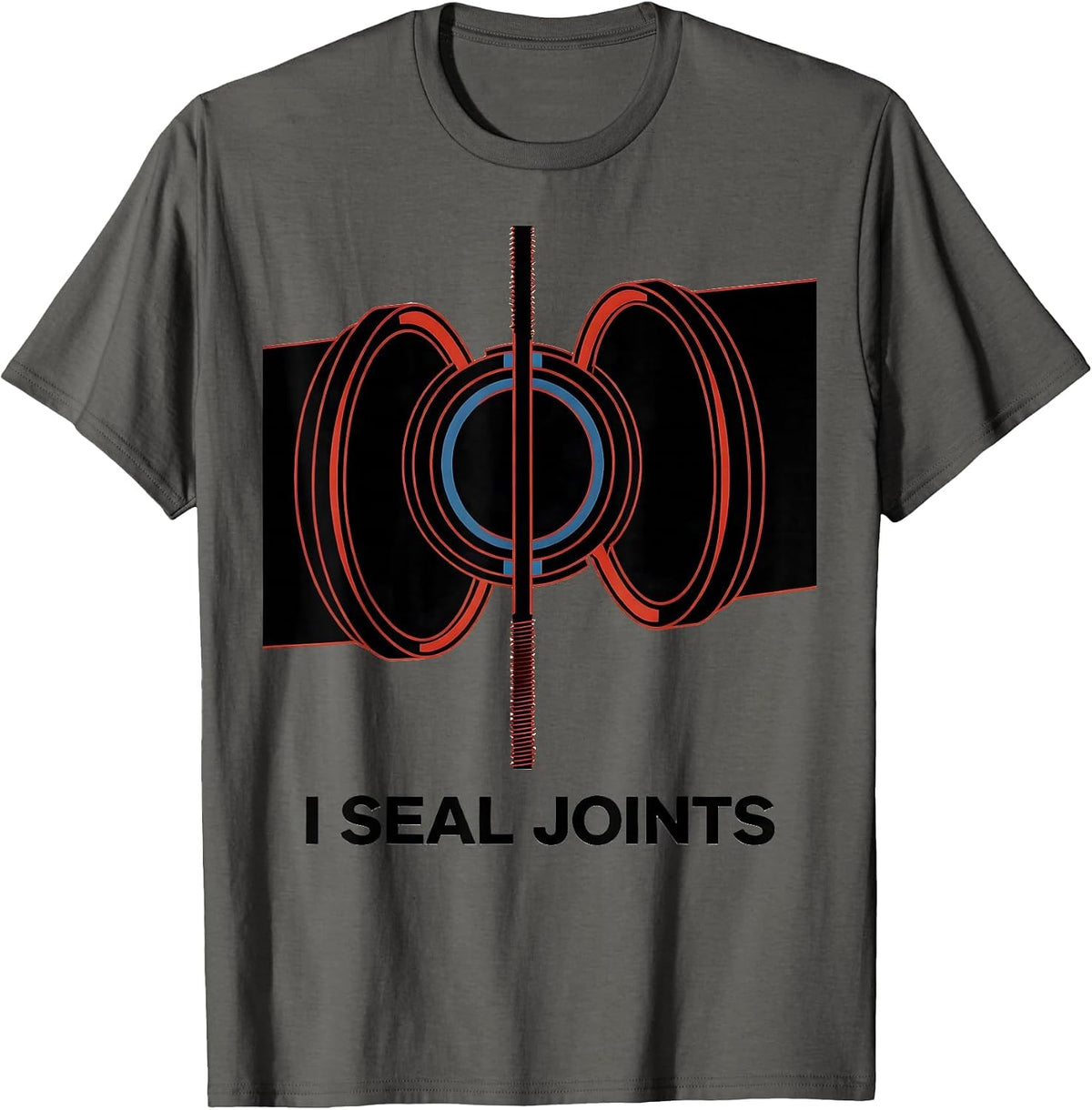 Men's I Seal Joints Funny Plumber Pipefitter Union Worker Gift T-Shirt - Asphalt Grey