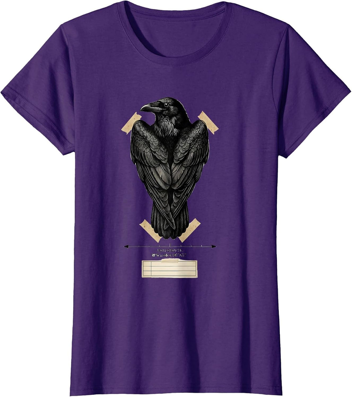 Women's Unkindness Specimen Intact Botanical Dark Humor Crow Lover T-Shirt - Purple