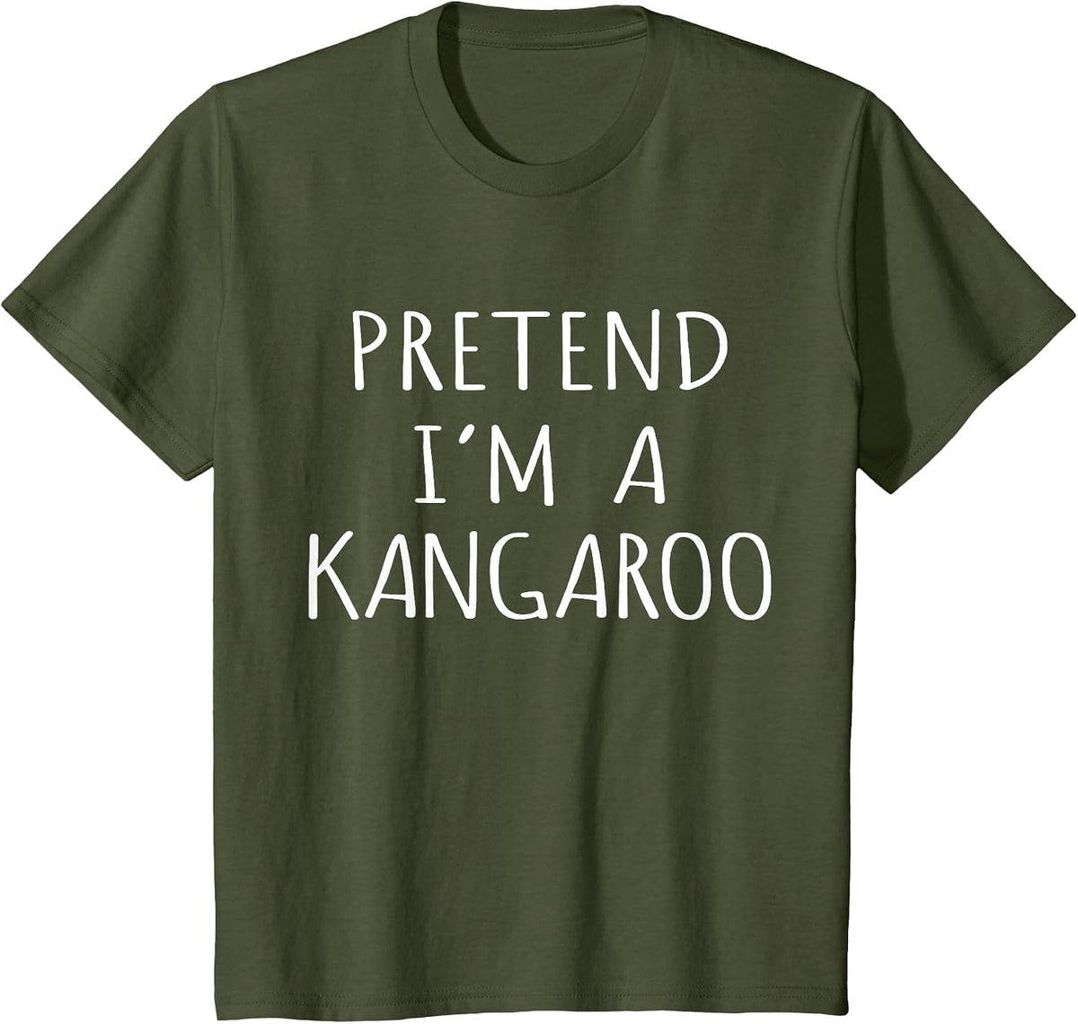 Easy Lazy Animal Costume Funny Pretend I'm A Kangaroo T-Shirt - Olive Green