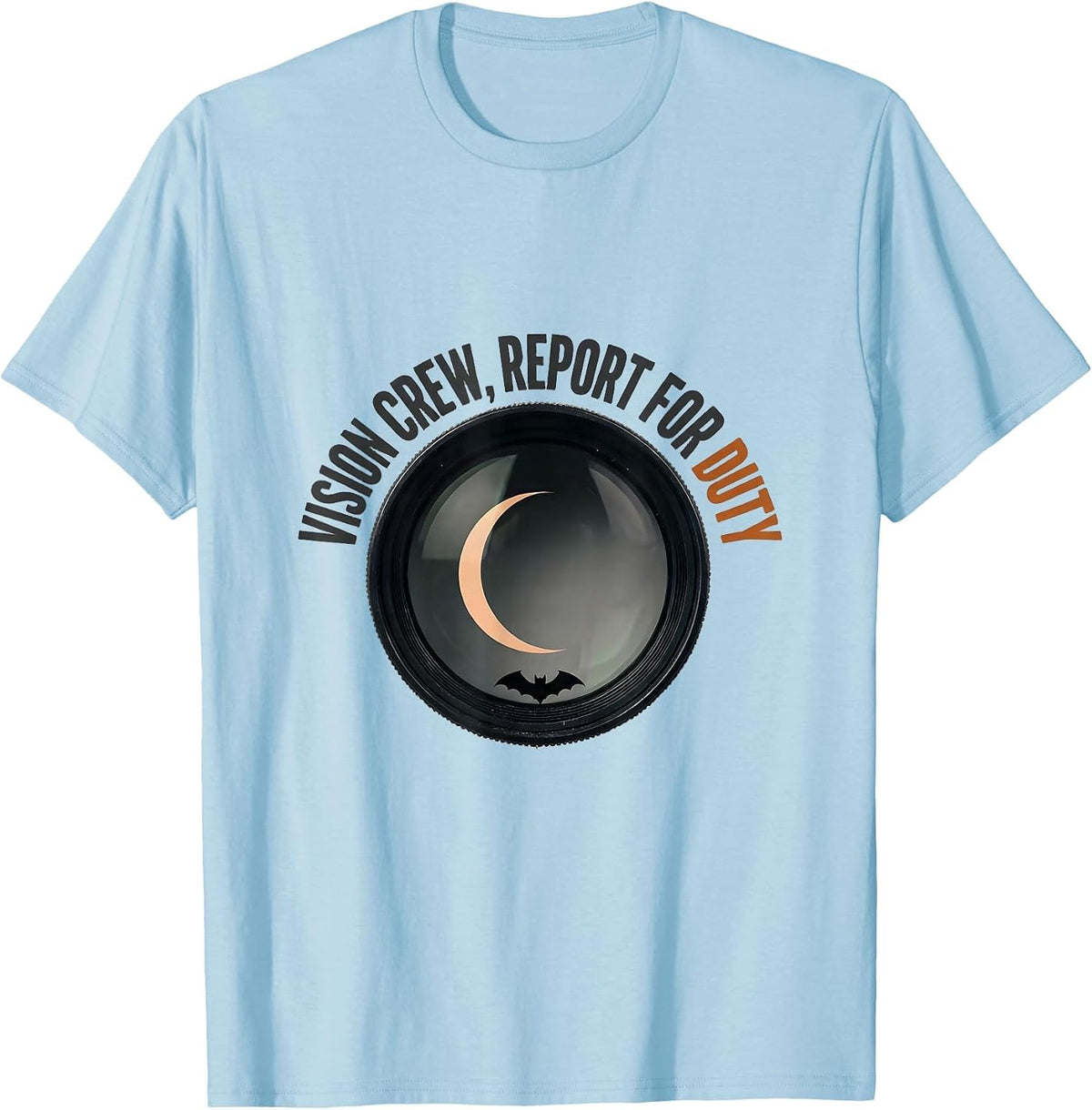 Men's Vision Crew Report for Duty Minimalist Halloween Optometrist T-Shirt - Baby Blue