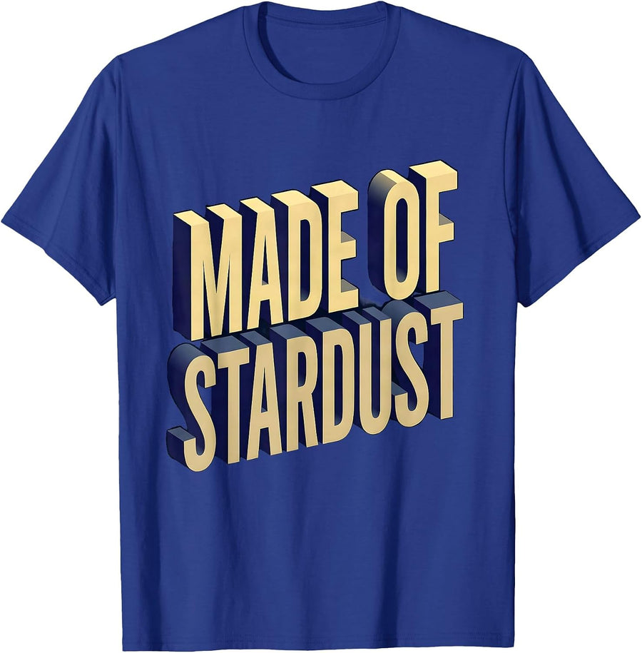 Made of Stardust Cosmic Universe Design T-Shirt - Royal Blue