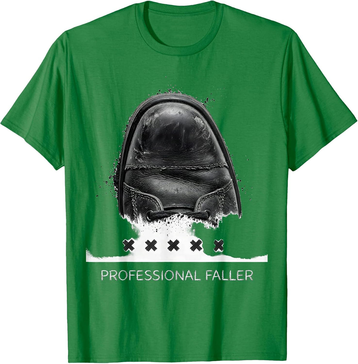 Men's Professional Faller Funny Rock Climbing Bouldering Humor T-Shirt - Kelly Green