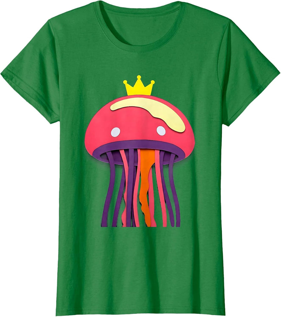 Women's Oversized Domed Jellyfish Gummy Pop Ocean Animal Lover T-Shirt - Kelly Green