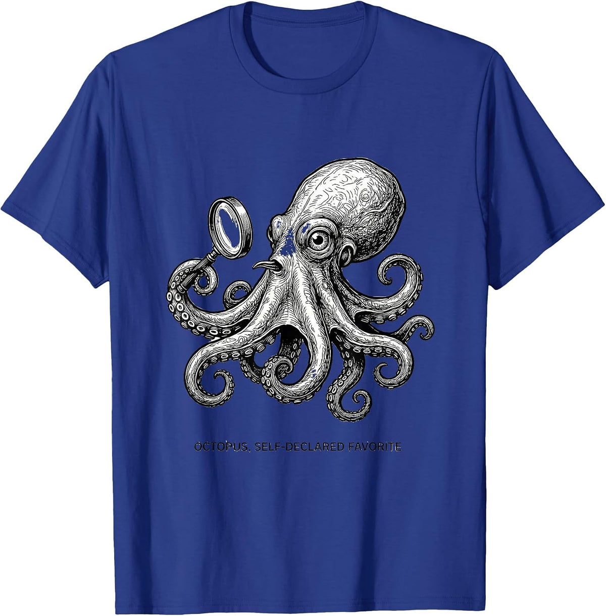 Men's Octopus Self-Declared Favorite Cute Ocean Wildlife Novelty T-Shirt - Royal Blue
