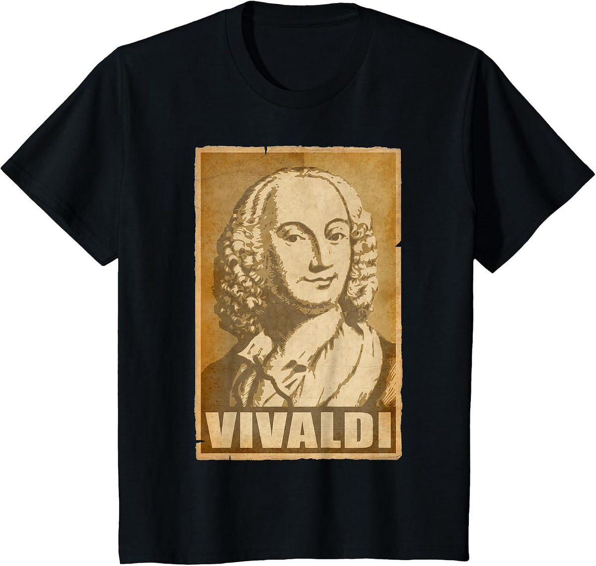 Antonio Vivaldi Vintage Torn Poster T-Shirt - Black