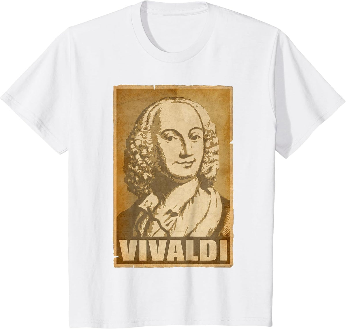 Antonio Vivaldi Vintage Torn Poster T-Shirt - White
